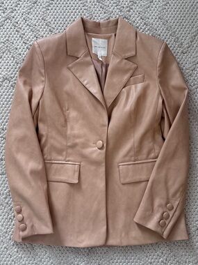 Avec Les Filles Faux Leather Blazer Jacket Medium